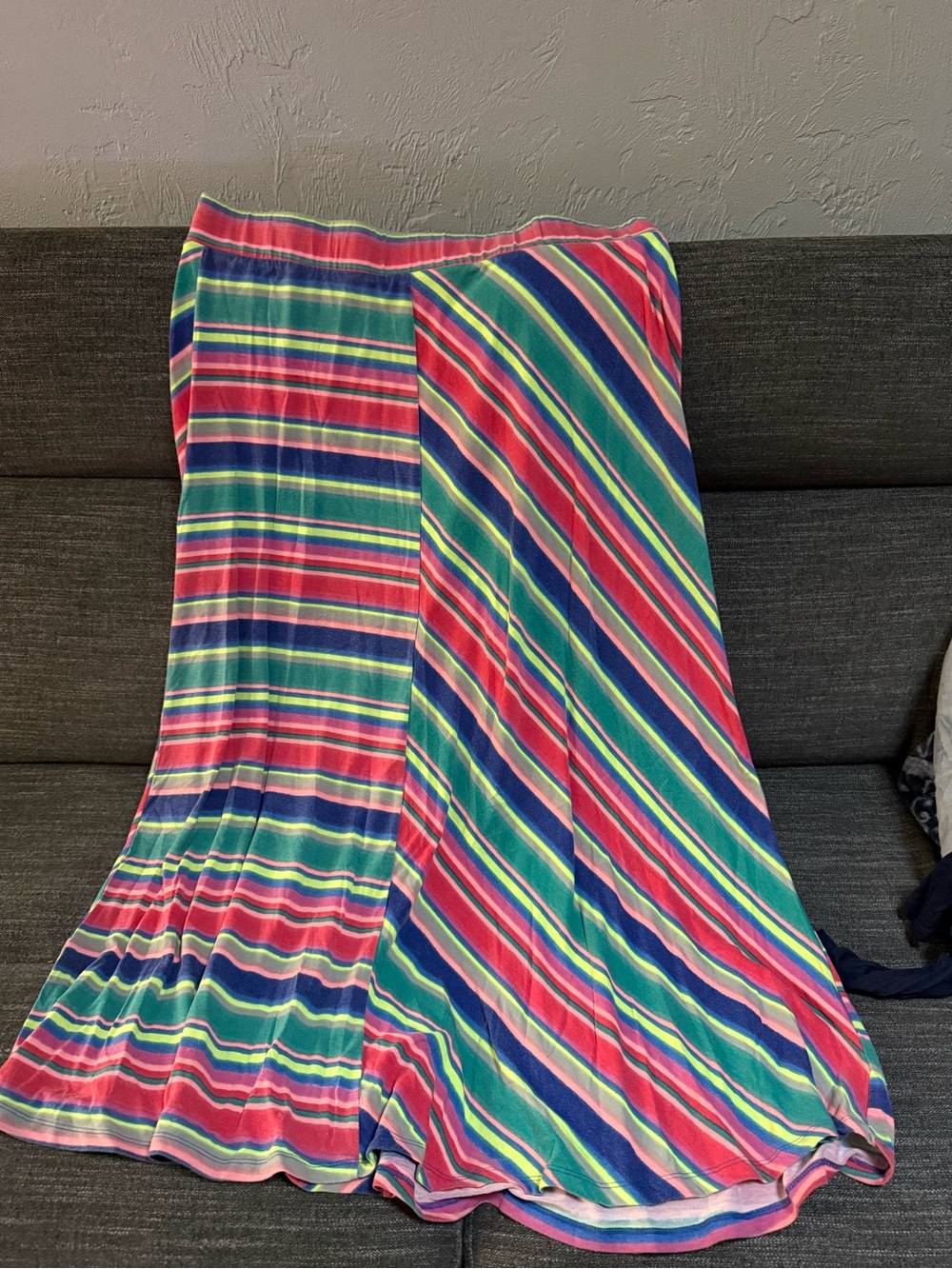 Maurices Striped Maxi Skirt in Pink, Blue & Green